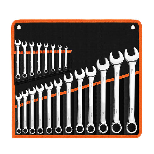 14 Piece Metric Chrome Combination Wrench Set