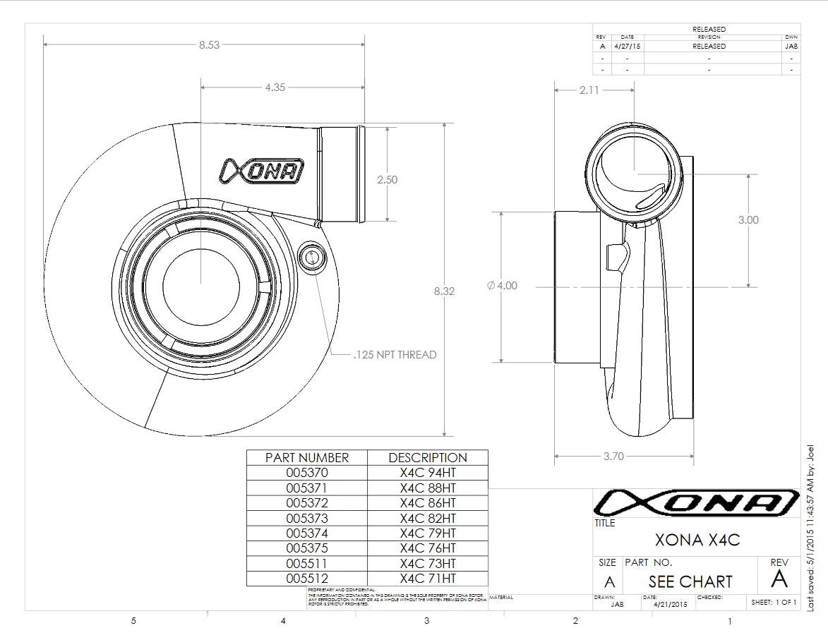 Xona Rotor 95.69S Ball Bearing Turbocharger
